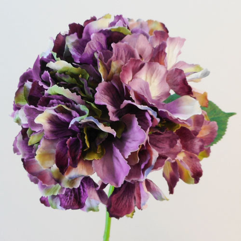 Artificial Mophead Hydrangeas Antique Purple 42cm